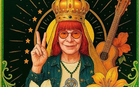 Desenho de Rita Lee no anúncio da Mocidade Independente de Padre Miguel