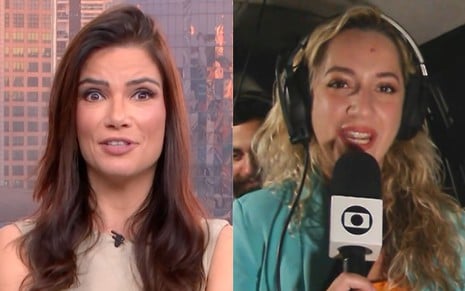 Na montagem: Sabina Simonato (à esquerda) e Larissa Calderari (à direita), ambas no Bom Dia SP