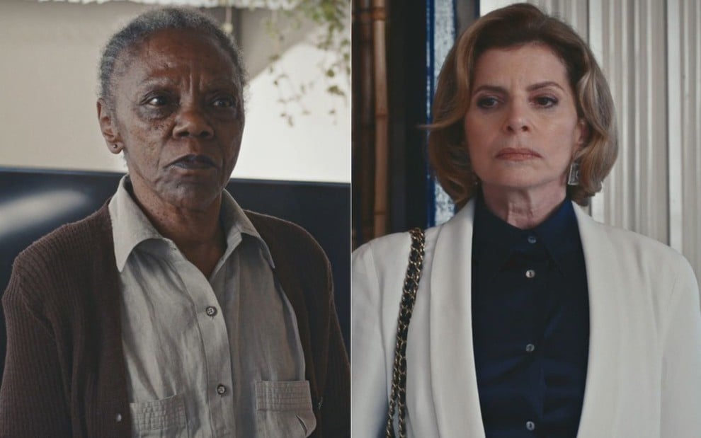 Montagem com Nice (Teca Pereira) e Odete (Debora Bloch) em cena da novela Vale Tudo