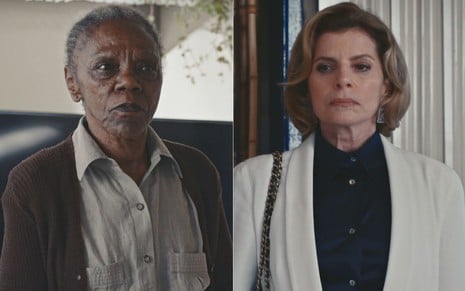 Montagem com Nice (Teca Pereira) e Odete (Debora Bloch) em cena da novela Vale Tudo