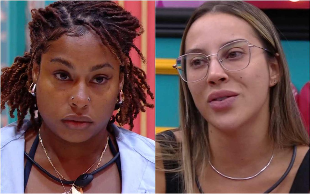 Montagem de fotos de Thamiris Maia e Renata Saldanha no BBB 25