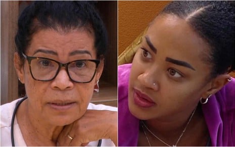 Montagem de fotos de Vilma Nascimento e Aline Patriarca no BBB