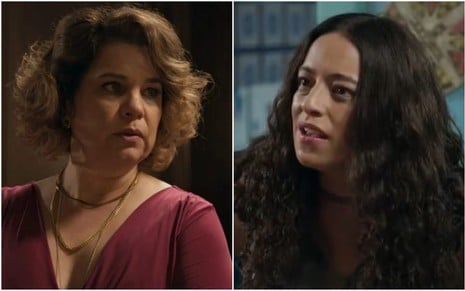 Montagem com fotos das atrizes Isabel Teixeira e Pri Helena em cenas de Volta por Cima