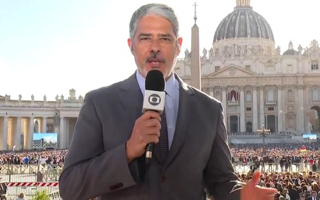 William Bonner entra no Jornal Hoje: âncora da Globo faz plantão ao vivo direto Vaticano - REPRODUÇÃO/TV GLOBO