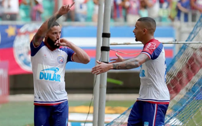 Arthur Cayke e Gregore são destaques do Bahia; time enfrenta o Athletico-PR com transmissão exclusiva da TNT - DIVULGAÇÃO/BAHIA
