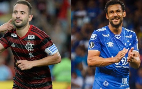 Destaques de Flamengo e Cruzeiro, Everton Ribeiro e Fred se enfrentam pelo Brasileirão neste sábado (27) - DIVULGAÇÃO/FLAMENGO/CRUZEIRO