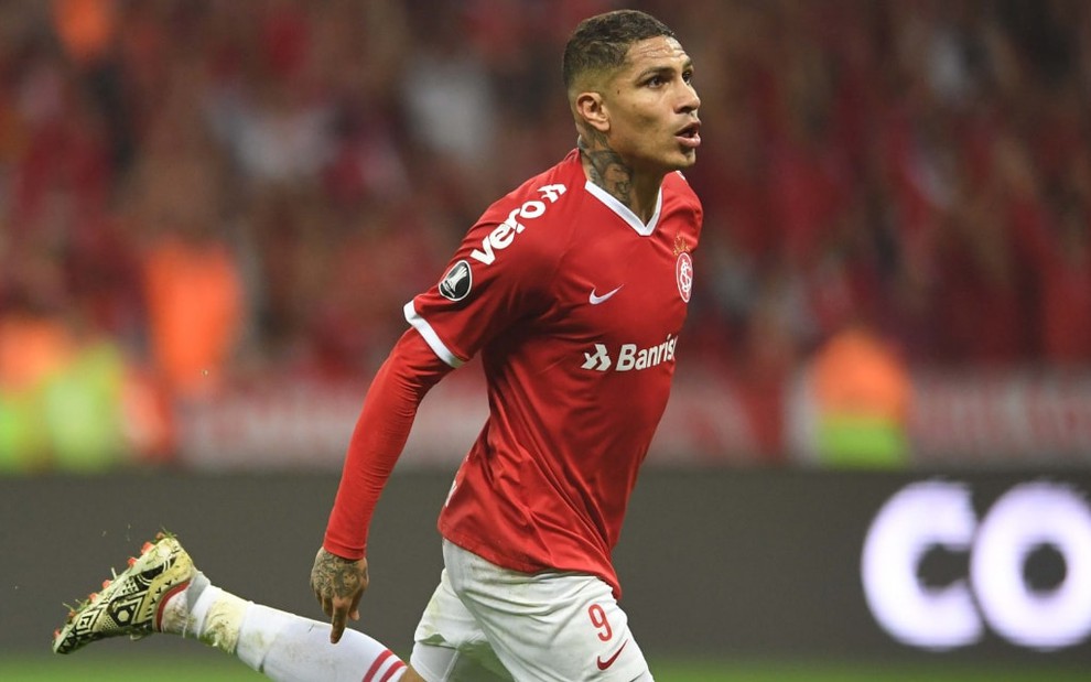 O ex-Corinthians Paolo Guerrero comemora gol marcado em seu atual clube, o Internacional - RICARDO DUARTE/INTERNACIONAL