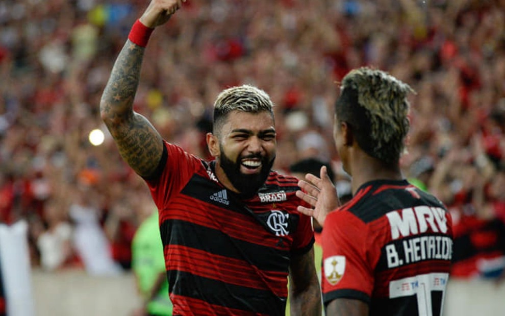 Gabigol e Bruno Henrique são destaques do Flamengo; jogo desta quarta (8) será transmitido por Globo e SporTV - DIVULGAÇÃO/FLAMENGO