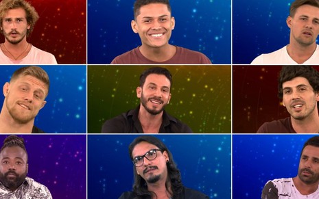 Os nove homens que disputam o prêmio de R$ 1,5 milhão do Big Brother Brasil: estreia no dia 15 - REPRODUÇÃO/TV GLOBO