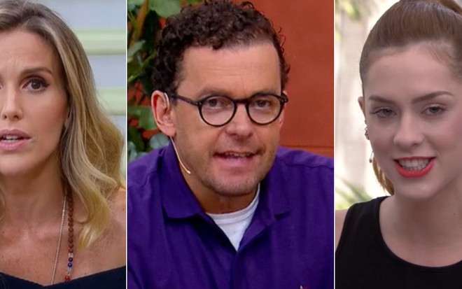 Mariana Ferrão, Fernando Rocha e Sophia Abrahão: os três estão fora do ar por causa de Mariano Boni - Reprodução/TV Globo