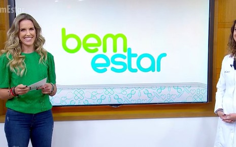 Mariana Ferrão e a veterinária Gabriela Rosa no primeiro merchandising do Bem Estar: salvação - Reprodução/TV Globo