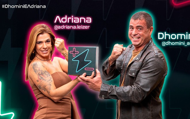 Adriana Leizer e Dhomini Ferreira estão no Power Couple Brasil 7 - Reprodução/Record