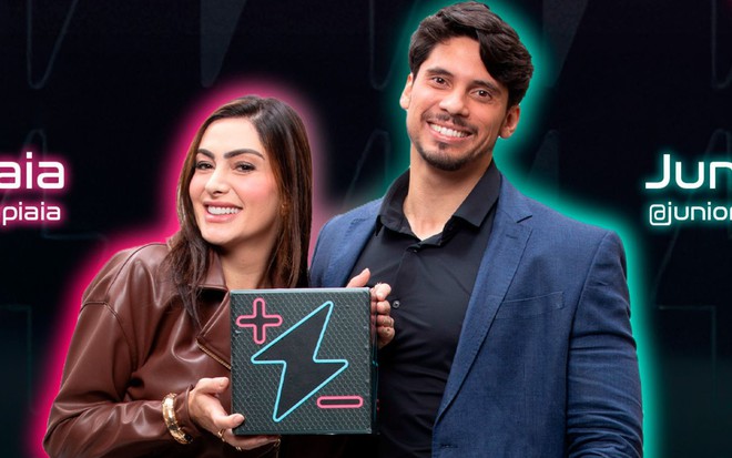 Francine Piaia e Júnior estão no Power Couple Brasil 7 - REPRODUÇÃO/RECORD