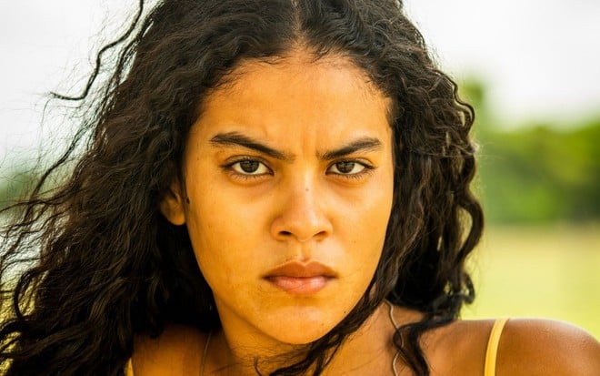 Bella Campos caracterizada como Muda em foto de divulgação da novela Pantanal - TV GLOBO/JOÃO MIGUEL JÚNIOR