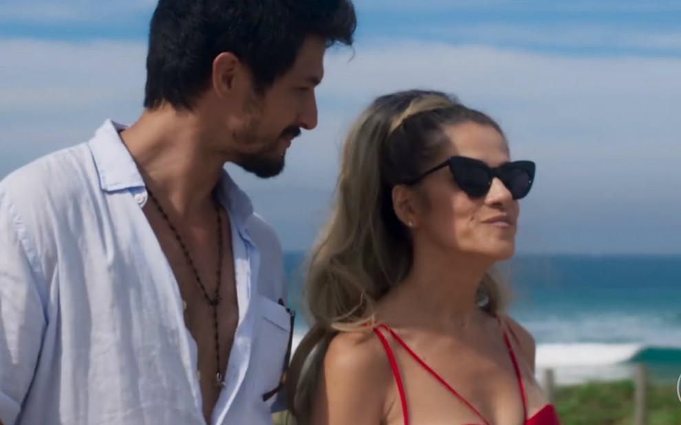 Silvana (Ingrid Guimarães) vai ficar irada com Marcos (Romulo Estrella) ao descobrir sobre caso dele - Reprodução/Globo
