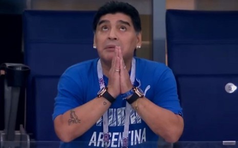 O ex-craque argentino Maradona foi alvo das brincadeiras do Central da Copa de ontem (14) - Reprodução/TV Globo