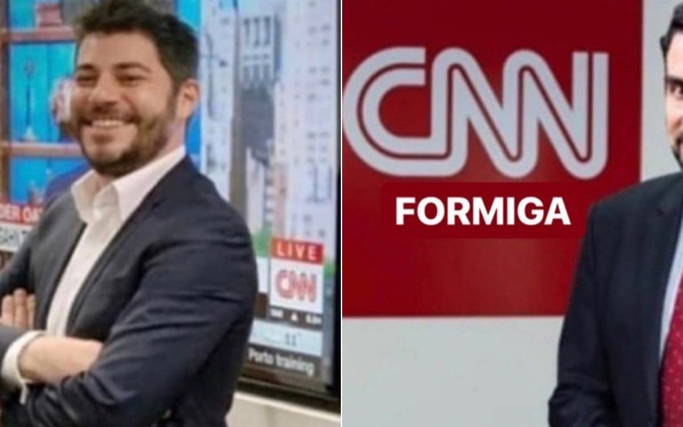 Evaristo Costa publicou montagem em que colocava o padre Fábio de Melo como contratado da CNN - MONTAGEM: REPRODUÇÃO/INSTAGRAM