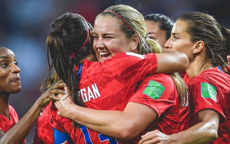 Finalistas, jogadoras dos Estados Unidos comemoram gol na Copa do Mundo de Futebol Feminino - DIVULGAÇÃO/U.S.SOCCER