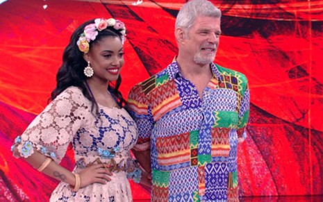 Raul Gazolla e sua professora, Pâmela Gomes, na apresentação deste domingo (3) da Dança - Reprodução/Globo