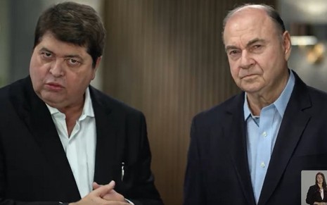 José Luiz Datena ao lado de Cesar Maia em vídeo exibido no horário eleitoral do Rio de Janeiro - Reprodução