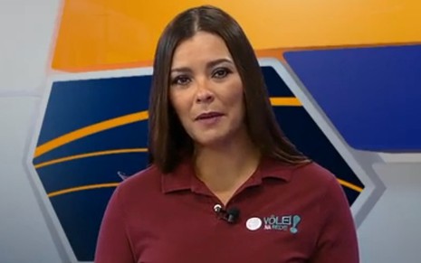 Débora Vilalba durante sua passagem pela RedeTV!, onde apresentou a Super Faixa do Esporte - REPRODUÇÃO/REDETV!