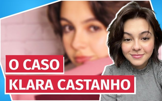 Montagem com fotos da atriz teen Klara Castanho