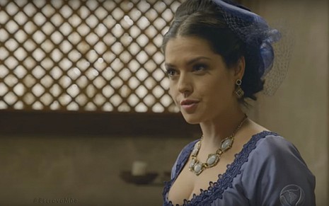 Thaís Fersoza (Maria Isabel) em cena de Escrava Mãe; vilã vai atacar a irmã de surpresa - Reprodução/Record