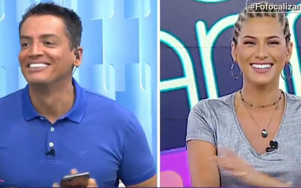 Leo Dias e Lívia Andrade comandam o Fofocalizando no SBT: programa voltou a vencer novelas exibidas na Record - REPRODUÇÃO/SBT