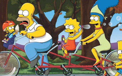 Maggie, Homer, Lisa, Marge e Bart em cena de Os Simpsons: animação está com os dias contados - Divulgação/Fox
