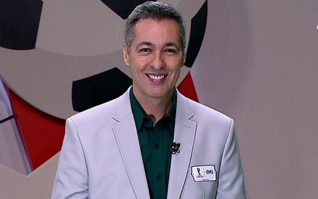 Nivaldo Prieto em estúdio do Fox Sports: muito trabalho (e apertos) em sua quinta Copa do Mundo - Reprodução/Fox Sports