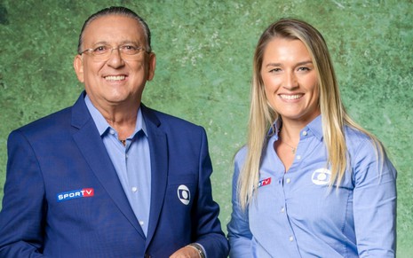 Galvão Bueno narra e Ana Thaís Matos comenta a estreia da seleção feminina na Copa do Mundo - JOÃO COTTA/TV GLOBO