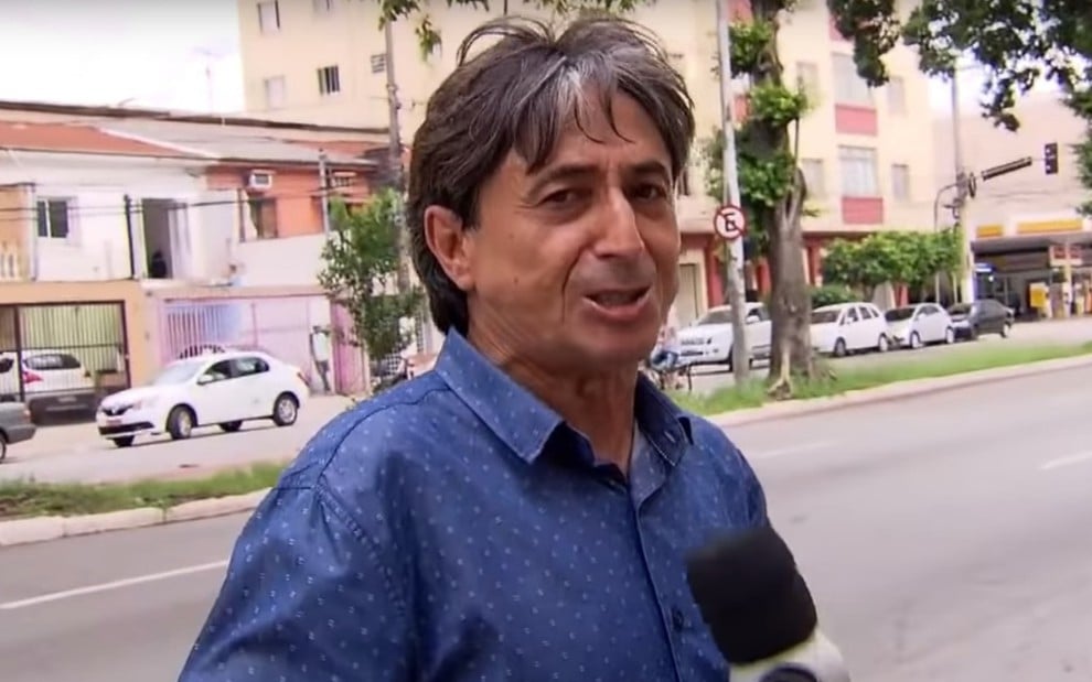 O repórter Gérson de Souza, do Domingo Espetacular, que está sendo acusado de assédio sexual - Reprodução/Record
