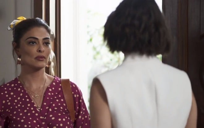 Maria da Paz (Juliana Paes) e Josiane (Agatha Moreira) em cena de A Dona do Pedaço, novela das nove da Globo de Walcyr Carrasco