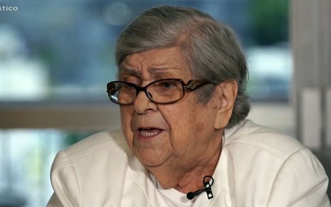 Hilda Rebello, mãe do diretor Jorge Fernando, em entrevista ao Fantástico de domingo (3)