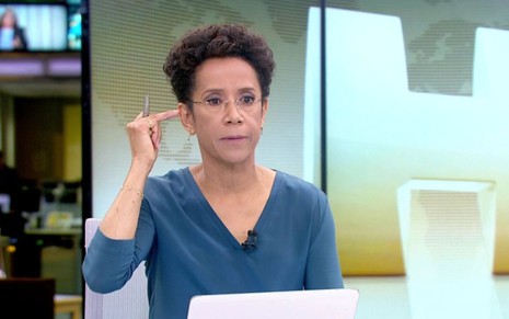 A jornalista Zileide Silva no Jornal Hoje: bem diferente da dupla Sandra e Dony, não? - Reprodução/TV Globo