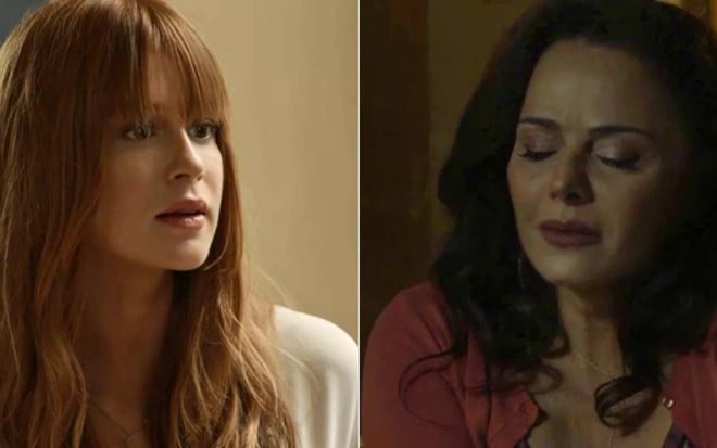 Marina Ruy Barbosa (Luz) e Viviane Araújo (Neide) em O Sétimo Guardião: encontro de mãe e filha - Fotos: Reprodução/TV Globo