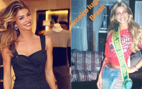 O antes e depois de Grazi Massafera: em um evento em abril e como terceira colocada do Miss Brasil, em 2004  - REPRODUÇÃO/INSTAGRAM