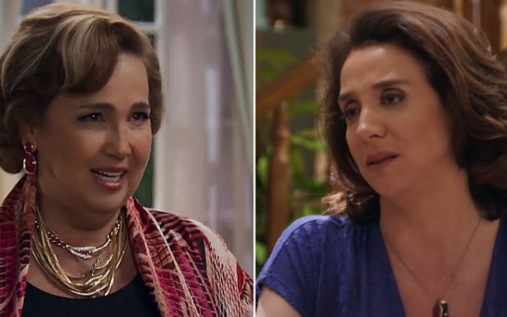 Claudia Jimenez (Lucrécia) e Marisa Orth (Francesca) em cena de Haja Coração - Reprodução/TV Globo
