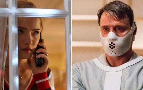 A atriz Willa Fitzgerald em Pânico e Mads Mikkelsen em Hannibal; séries boas perdidas no streaming - Divulgação/MTV/NBC