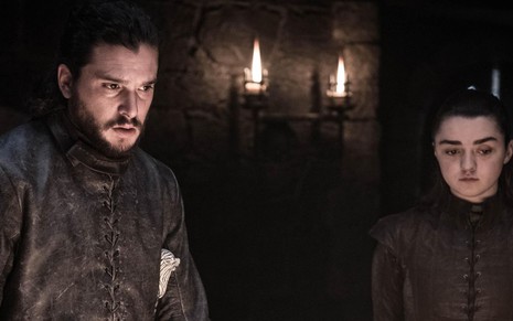 Jon Snow (Kit Harington) está bem cotado entre o público de Game of Thrones; Arya (Maisie Williams), nem tanto - Divulgação/HBO