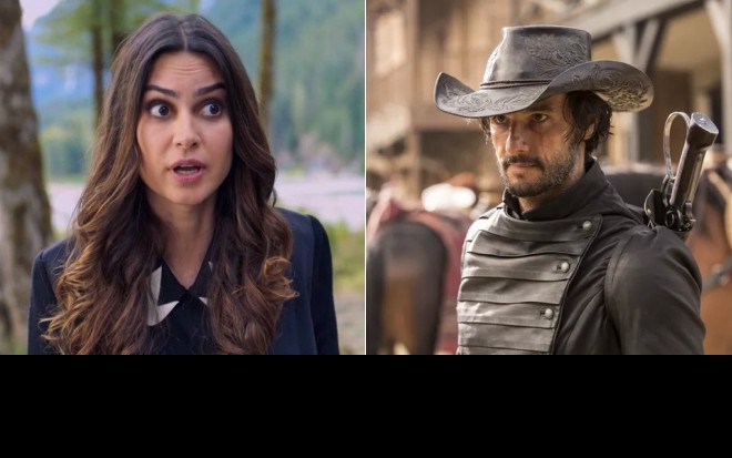 Thaila Ayala está em Pica-Pau: O Filme; Rodrigo Santoro atua na série Westworld, da HBO - Fotos: Divulgação