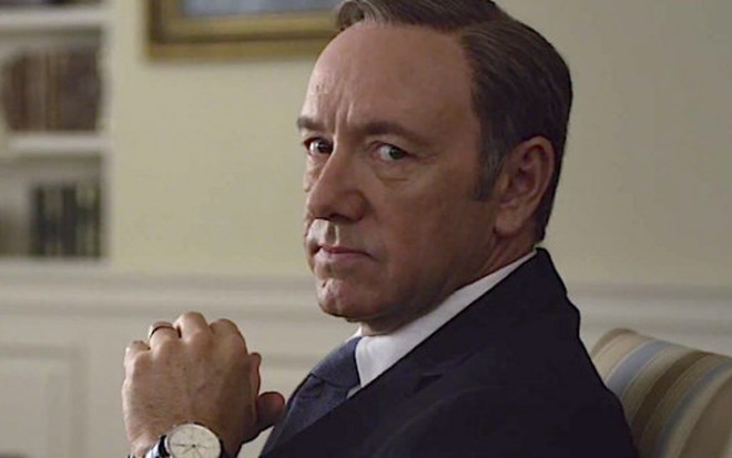 O ator Kevin Spacey em cena de House of Cards; ele revelou ser homossexual - Reprodução/Netflix
