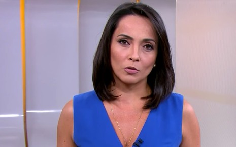A jornalista Izabella Camargo no programa Hora 1, da Globo
