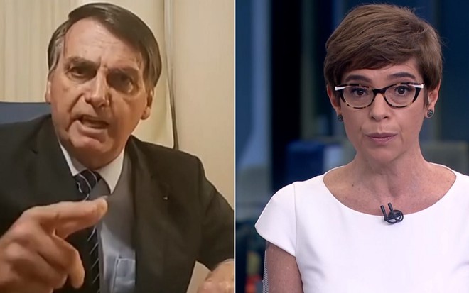 Montagem de fotos com Jair Bolsonaro em vídeo publicado nas redes sociais; Renata LoPrete respondeu no Jornal da Globo