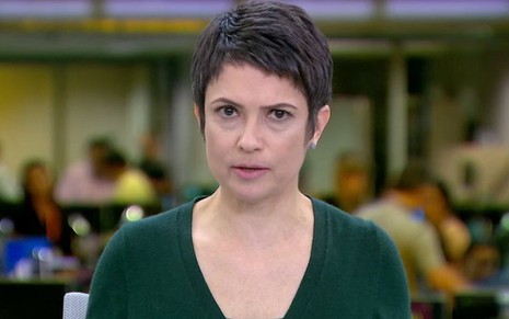 A jornalista Sandra Annenberg no Jornal Hoje de ontem (28): vexame histórico na audiência - Reprodução/TV Globo