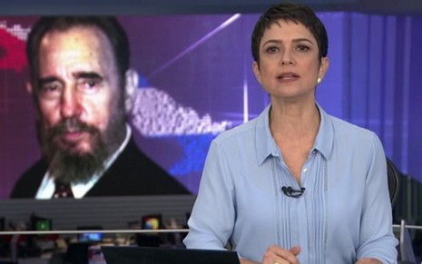 Sandra Annenberg apresenta a cobertura sobre morte a de Fidel Castro no Jornal Nacional - Reprodução/Globo