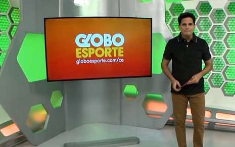 Kaio Cézar no comando do Globo Esporte Ceará: apresentador pediu demissão ao vivo - REPRODUÇÃO/TV GLOBO