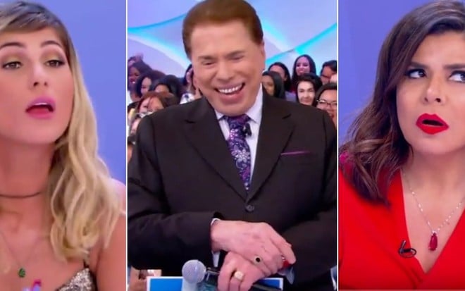 Lívia Andrade e Mara Maravilha voltaram a se desentender durante o Jogo dos Pontinhos, no Programa Silvio Santos - REPRODUÇÃO/SBT