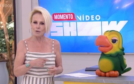 Ana Maria Braga e Louro José na estreia do quadro Momento Vídeo Show, no Mais Você de ontem (30) - Reprodução/TV Globo