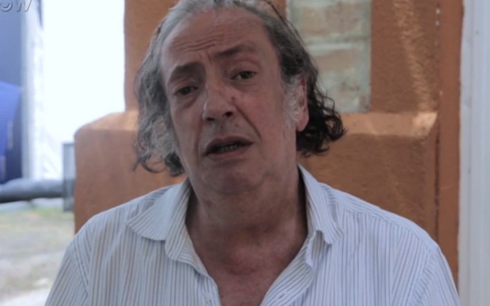 O ator Marcos Oliveira em vídeo feito para o GShow em 2018; ele afirma que precisa de emprego fixo  - Reprodução/Globo